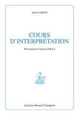 Cours d'interprétation - Alfred Cortot