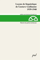 Théorie des parties du discours, 1939-1940 19