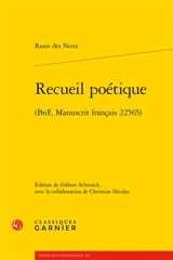 Recueil poétique : BnF, manuscrit français 22565 - François Rasse des Neux