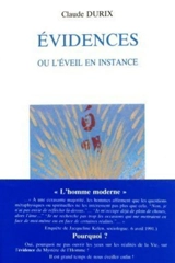 Evidences ou l'Eveil en instance - Claude Durix