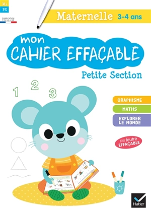 Mon cahier effaçable : petite section, maternelle 3-4 ans : graphisme, maths, explorer le monde - Albert Cohen