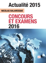 Actualité 2015 : concours et examens 2016 - Nicolas Balaresque