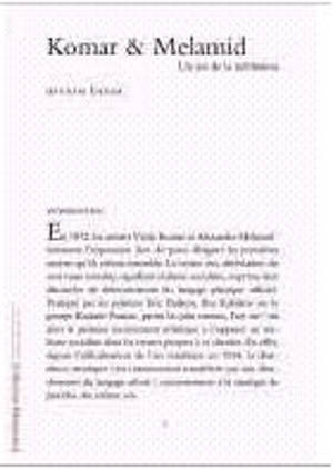 Komar & Melamid : un art de la médiation - Devrim Bayar