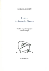 Lettre à Antonio Saura - Marcel Cohen