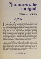 Nous ne serons plus une légende - Claude Ecken