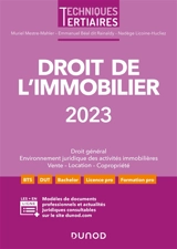 Droit de l'immobilier 2023 : droit général, environnement juridique des activités immobilières, vente, location, copropriété - Muriel Mestre-Mahler