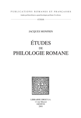 Etudes de philologie romane - Jacques Monfrin