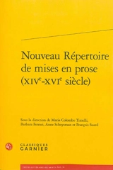 Nouveau répertoire de mises en prose. XIVe-XVIe siècle