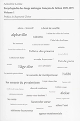 Encyclopédie des longs métrages français de fiction : 1929-1979. Vol. 1. D'A belles dents à l'Ampélopède - Armel de Lorme