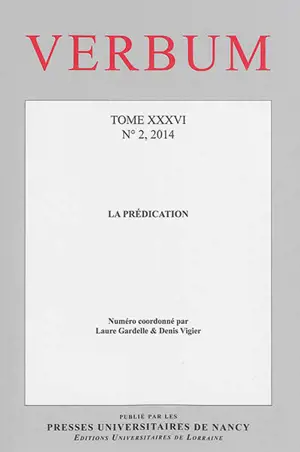 Verbum, n° 2 (2014). La prédication