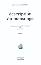 Description du mensonge - Antonio Gamoneda