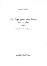 Un pays pour mes frères de la côte (utopies) - Roland Sénéca
