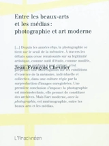 Entre les beaux-arts et les médias : photographie et art moderne - Jean-François Chevrier