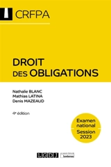 Droit des obligations : examen national, session 2023 - Nathalie Blanc