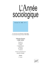 Année sociologique (L'), n° 1 (2023). Vilfredo Pareto (1848-1923)