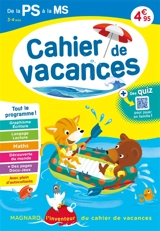 Cahier de vacances de la PS à la MS, 3-4 ans : tout le programme ! - Aurélie Viollier-Perrot
