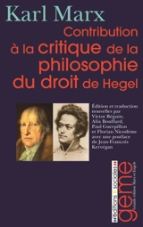 Contribution à la critique de la philosophie du droit de Hegel - Karl Marx