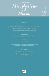Revue de métaphysique et de morale, n° 2 (2021)