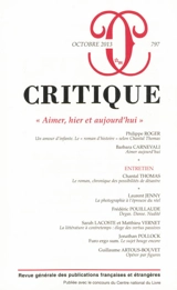 Critique, n° 797. Aimer, hier et aujourd'hui