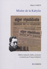 Misère de la Kabylie - Albert Camus