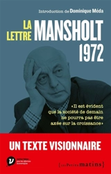 La lettre Mansholt : 1972 - Sicco Leendert Mansholt