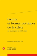 Genres et formes poétiques de la colère : de l'Antiquité au XXIe siècle
