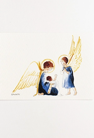 Image Baptême Anges naissance - Gaudete