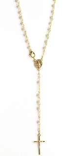 Chapelet blanc nacre sur chaine dorée