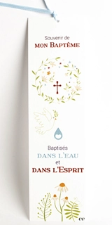 Lot de 10 signets identiques « Souvenir de mon baptême » garçon - CcomCandy