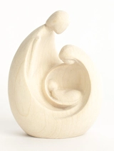 Statue Sainte Famille moderne en bois clair - DOLFI