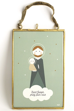 Cadre laiton Saint Joseph - God save the King