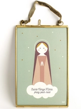 Cadre laiton Vierge Marie - God save the King