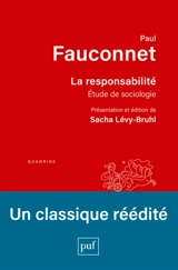 La responsabilité : étude de sociologie - Paul Fauconnet