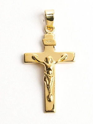 Pendentif croix plaqué or avec christ - Le Comptoir Religieux Pendentif croix plaqué or avec christ - Le Comptoir Religieux