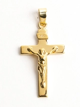 Pendentif croix Christ plaqué or - Partant
