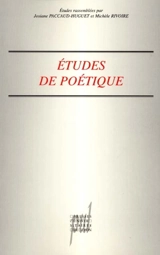Etudes de poétique
