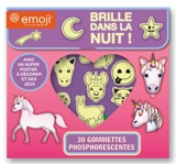Emoji : brille dans la nuit ! : 30 gommettes phosphorescentes - Epix