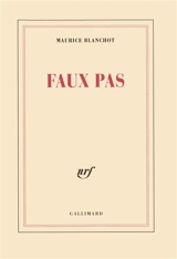 Faux pas - Maurice Blanchot