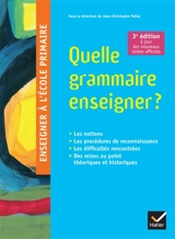 Quelle grammaire enseigner ? : les notions, les procédures de reconnaissance, les difficultés rencontrées, des mises au point théoriques et historiques
