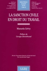 La sanction civile en droit du travail - Manuela Grévy