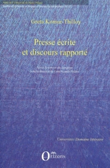 Presse écrite et discours rapporté - Greta Komur-Thilloy