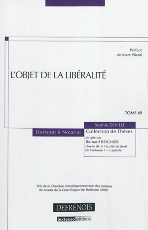 L'objet de la libéralité - Sophie Deville