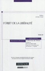 L'objet de la libéralité - Sophie Deville