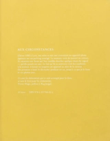 Aux circonstances - Mathieu Provansal