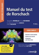 Manuel du test de Rorschach - Jacqueline Richelle