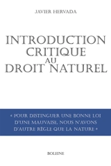 Introduction critique au droit naturel - Javier Hervada