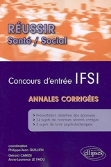 Concours d'entrée IFSI : annales corrigées - Gérard Canesi