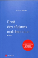 Droit des régimes matrimoniaux - Christophe Blanchard