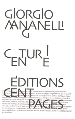 Centurie : cent petits romans fleuves - Giorgio Manganelli