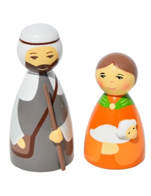 Bergers Crèche des Philippines : 2 sujets, 8 cm - La ronde des couleurs